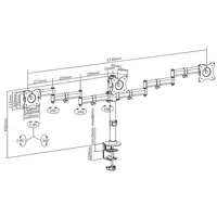Equip Soporte articulado de sobremesa para triple monitor de 13"-27
