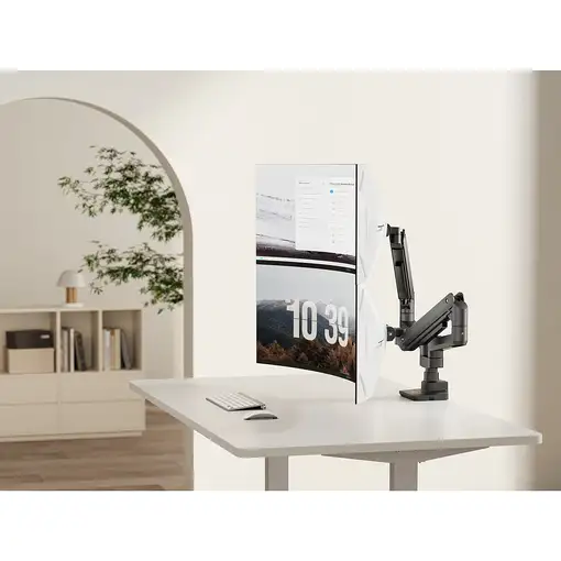 Equip Soporte de sobremesa para monitores dobles de 17«-35», negro