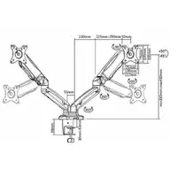 Equip Soporte de sobremesa para dos monitores interactivos de 17"-32