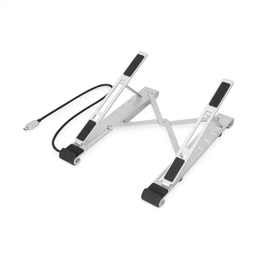Digitus Soporte variable para notebook con hub USB-C™ integrado, 5 puertos