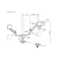 Equip Soporte de escritorio para monitor doble de 17«-35», blanco