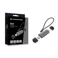 Conceptronic BIAN05G lector de tarjeta USB 3.2 Gen 1 (3.1 Gen 1) Type-A/Type-C Gri