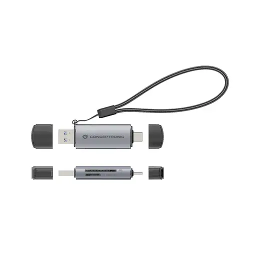 Conceptronic BIAN05G lector de tarjeta USB 3.2 Gen 1 (3.1 Gen 1) Type-A/Type-C Gri