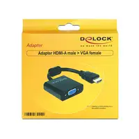 DeLOCK 65512 adaptador de cable de vídeo 0,254 m VGA (D-Sub) HDMI tipo A (Estándar