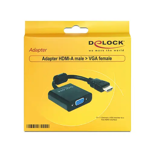 DeLOCK 65512 adaptador de cable de vídeo 0,254 m VGA (D-Sub) HDMI tipo A (Estándar