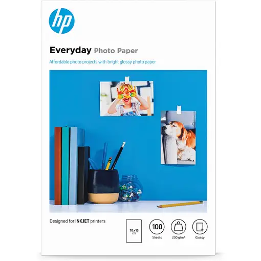 HP Papel fotográfico Everyday, brillante, 200 g/m2, 10 x 15 cm (101 x 152 mm), 100