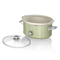 Retro Olla Cocción Lenta 3,5L,Recipiente Extraíble Antiadherente,SF17021GNEU SWAN