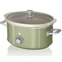 Retro Olla Cocción Lenta 3,5L,Recipiente Extraíble Antiadherente,SF17021GNEU SWAN