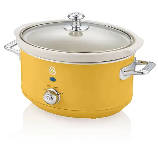 Olla retro cocción lenta 3,5L recipiente extraíble antiadherente SF17021YELNE SWAN