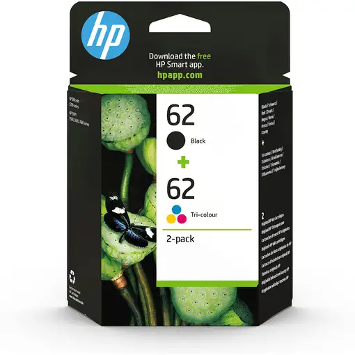 HP Pack de ahorro de 2 cartuchos de tinta original 62 negro/tricolor