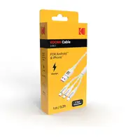 Kodak 30425835 cable USB 1 m USB A USB C/Micro-USB B/Lightning Blanco
