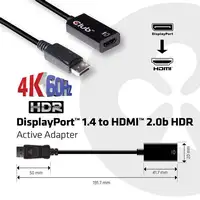 CLUB3D DisplayPort 1.4 a HDMI 2.0b HDR Adpatador Activo