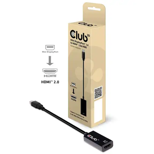 CLUB3D Mini DisplayPort 1.4 a HDMI 2.0b HDR Adpatador Activo