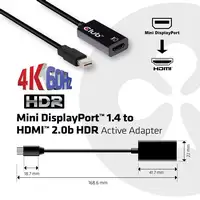 CLUB3D Mini DisplayPort 1.4 a HDMI 2.0b HDR Adpatador Activo