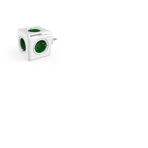 Allocacoc PowerCube Original base múltiple 5 salidas AC Interior Verde, Blanco
