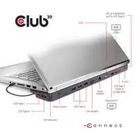CLUB3D CSV-1564W100 base para portátil y replicador de puertos Acoplamiento USB 3.