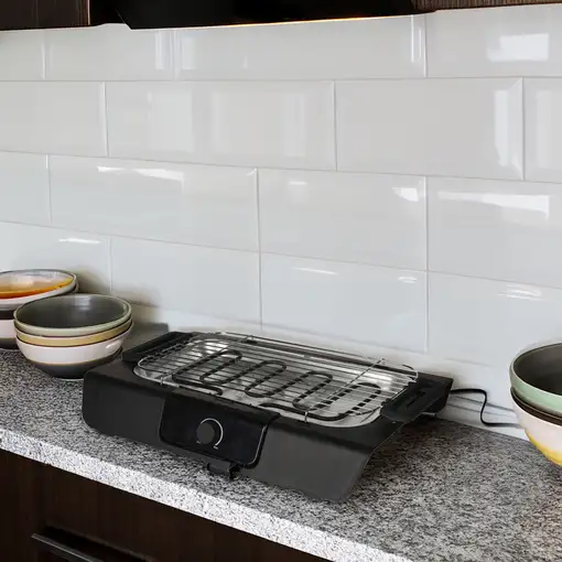 Well Home Barbacoa eléctrica con termostato ajustable y seguridad