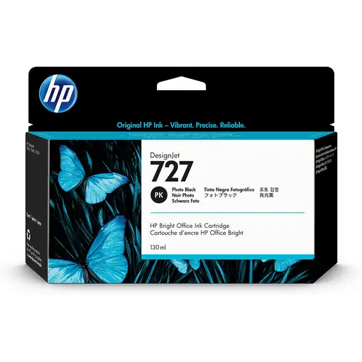 HP Cartucho de tinta DesignJet 727 negro fotográfico de 130 ml