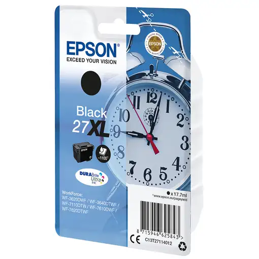 Epson Alarm clock Singlepack Black 27XL DURABrite Ultra Ink