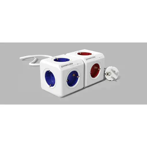 Allocacoc PowerCube base múltiple 1,5 m 5 salidas AC Interior Rojo, Blanco