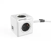 Allocacoc PowerCube base múltiple 1,5 m 4 salidas AC Interior Gris, Blanco