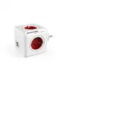 Allocacoc PowerCube Original USB Type E base múltiple 4 salidas AC Interior Rojo