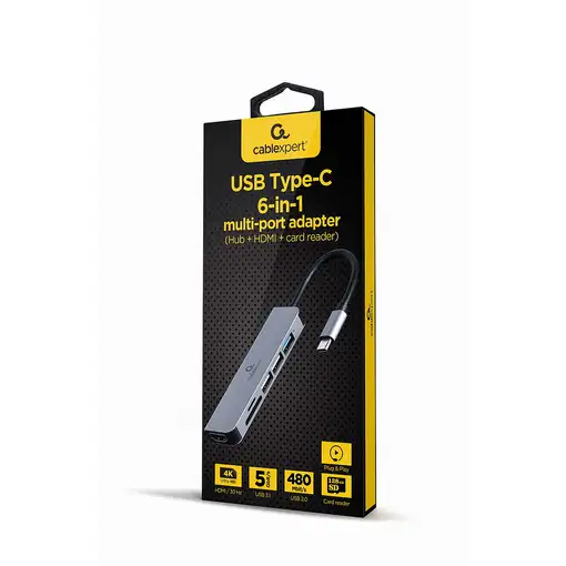 Gembird A-CM-COMBO6-02 base para portátil y replicador de puertos Alámbrico USB 3.