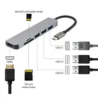 Gembird A-CM-COMBO6-02 base para portátil y replicador de puertos Alámbrico USB 3.