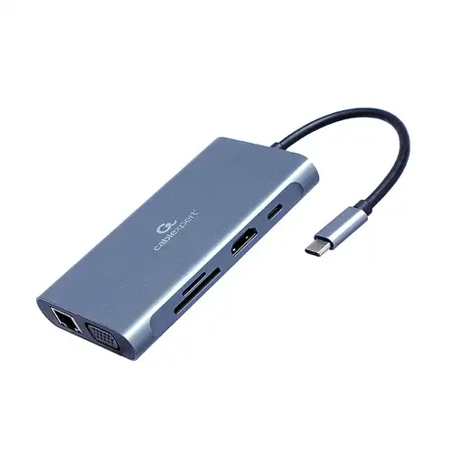 Gembird A-CM-COMBO7-01 base para portátil y replicador de puertos USB 3.2 Gen 1 (3