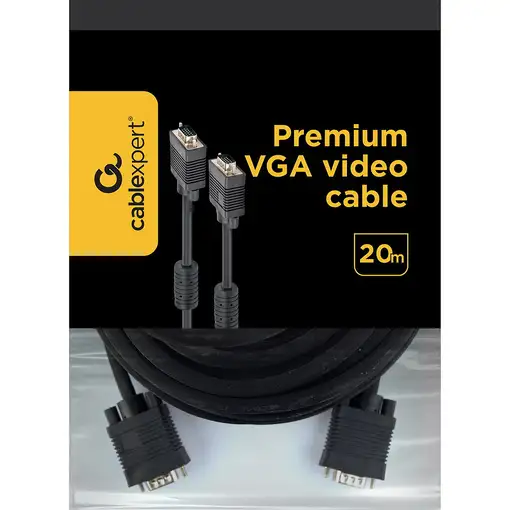 Gembird VGA, 20 m cable VGA VGA (D-Sub) Negro