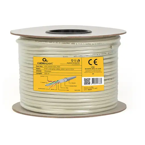 Gembird CAT6 FTP 100m cable de red Gris F/UTP (FTP)