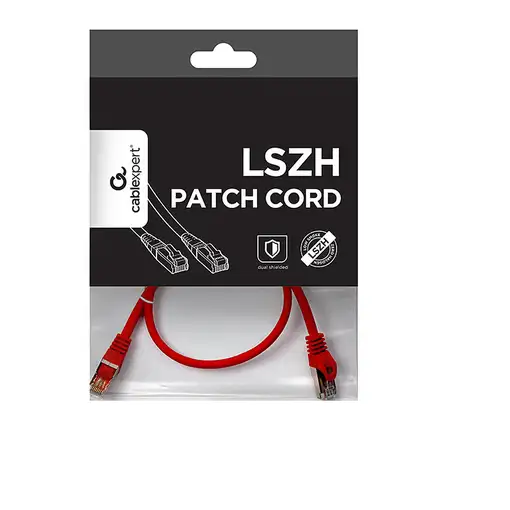 Gembird PP6A-LSZHCU-R-0.5M cable de red Rojo 0,5 m Cat6a S/FTP (S-STP)