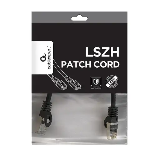 Gembird PP6A-LSZHCU-BK-0.25M cable de red Negro 0,25 m Cat6a S/FTP (S-STP)