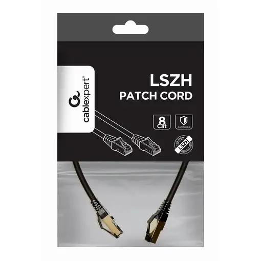 Gembird PP8-LSZHCU-BK-0.5M cable de red Negro 0,5 m Cat8 S/FTP (S-STP)