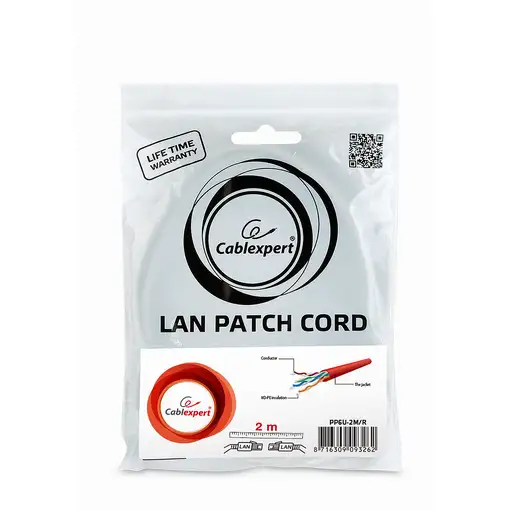 Gembird PP6U-2M cable de red Rojo Cat6 U/UTP (UTP)