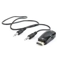 Gembird A-HDMI-VGA-02 cambiador de género para cable VGA (D-Sub) Negro