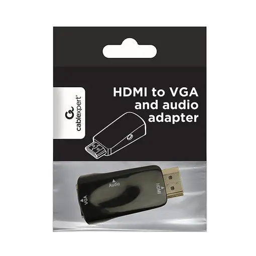 Gembird A-HDMI-VGA-02 cambiador de género para cable VGA (D-Sub) Negro