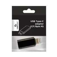 Gembird A-USB-CF8PM-01 cambiador de género para cable USB type-C 8-pin Negro