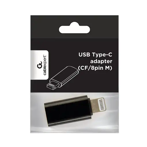 Gembird A-USB-CF8PM-01 cambiador de género para cable USB type-C 8-pin Negro