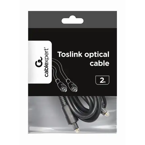 Gembird Toslink, 2m cable de audio Negro
