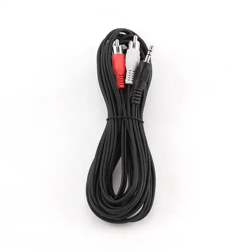 Gembird 5m, 3.5mm/2xRCA, M/M cable de audio 3,5mm Negro, Rojo, Blanco