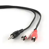 Gembird 5m, 3.5mm/2xRCA, M/M cable de audio 3,5mm Negro, Rojo, Blanco