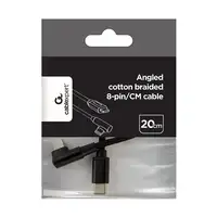 Gembird CC-USB2-CMLML-0.2M cable de conector Lightning 0,2 m Negro