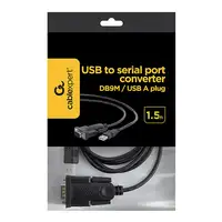 Gembird UAS-DB9M-02 cable de serie Negro 1,5 m USB tipo A DB-9
