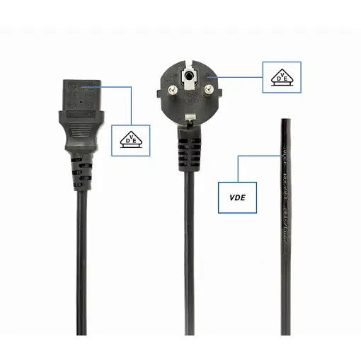 Gembird PC-186-VDE-10M cable de transmisión Negro CEE7/4 C14 acoplador