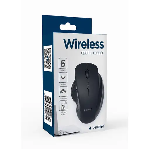 Gembird MUSW-6B-02 ratón Oficina mano derecha RF inalámbrico Óptico 1600 DPI