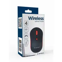 Gembird WIRELESS OPTICAL MOUSE MUSW-4B-03-R 1600DP - Maus ratón Oficina Ambidextro