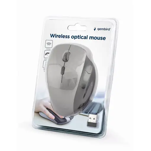 Gembird MUSW-6B-02-BG ratón Oficina mano derecha RF inalámbrico Óptico 1600 DPI