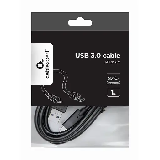 Gembird CCP-USB3-AMCM-1M cable USB USB 3.2 Gen 1 (3.1 Gen 1) USB C USB A Negro