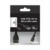 Gembird USB A - Micro-USB B, 0.15m cable USB USB 2.0 0,15 m Negro